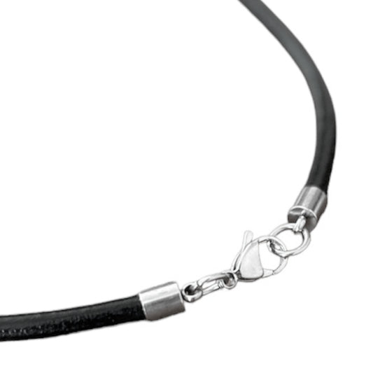 Thick Black Leather Cord Necklace (5mm)
