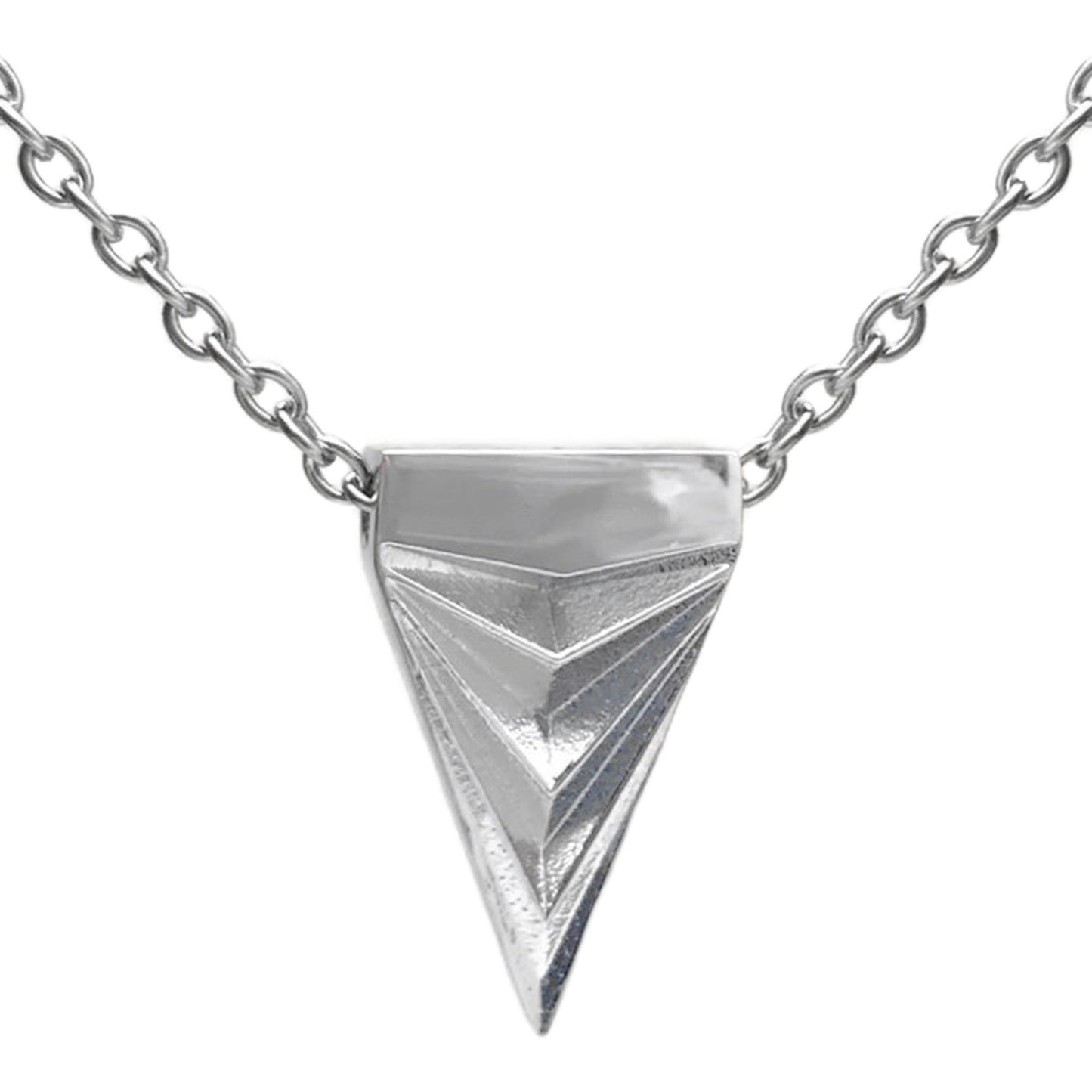 Modern Dagger Pendant Necklace - Steel Chain