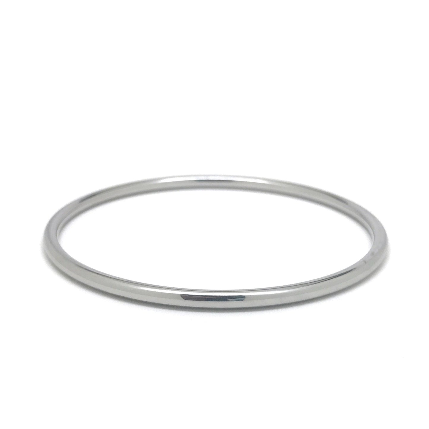 3mm Round Stainless Steel Bangle Bracelet Set of 3, 5 or 7, Stackable Plain Classic Silver Bangle, Simple Minimalist Jewelry, Slip-On Bangle