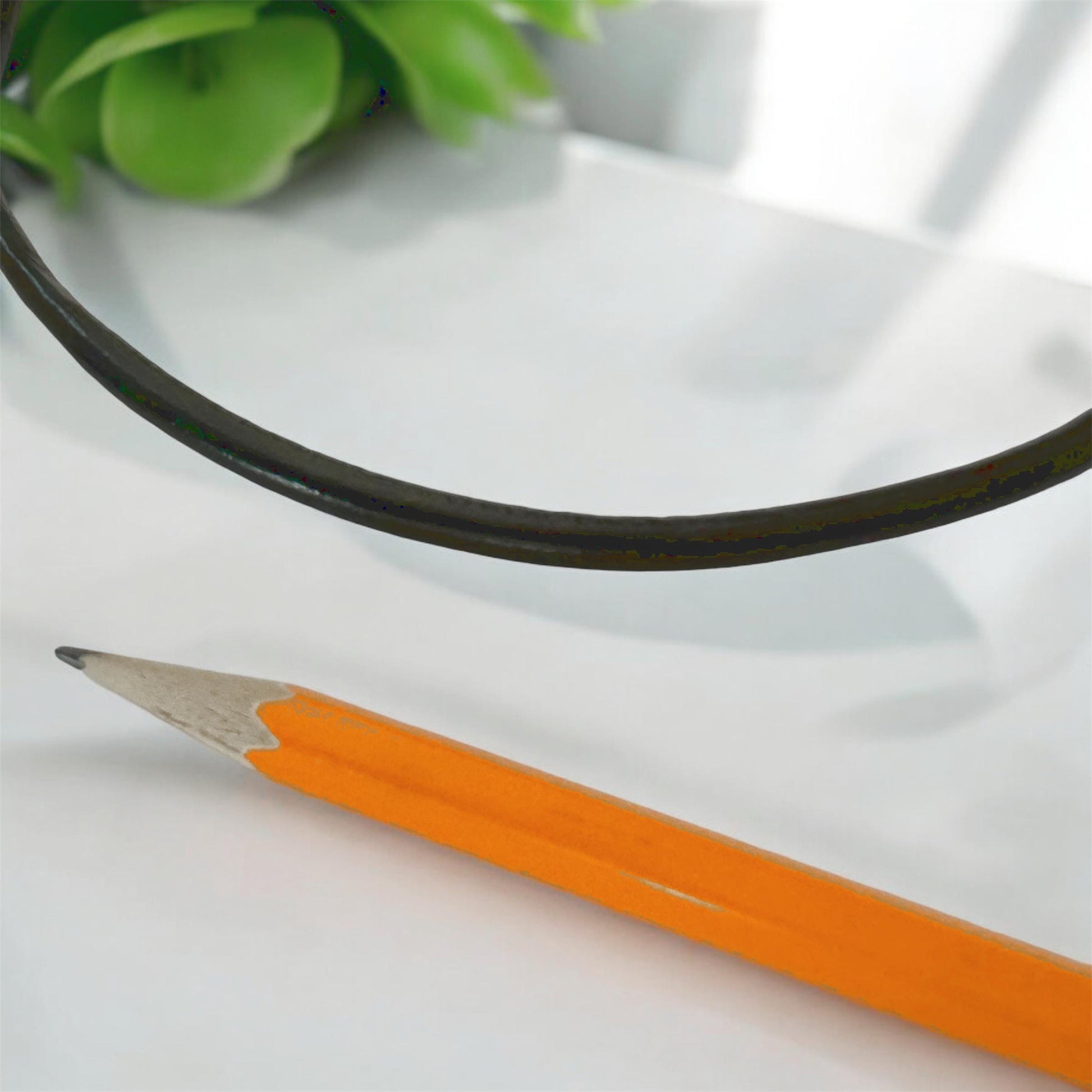 5mm Thick Black Leather Cord Necklace, Stainless Steel Lobster Clasp, Plain Necklace Chain