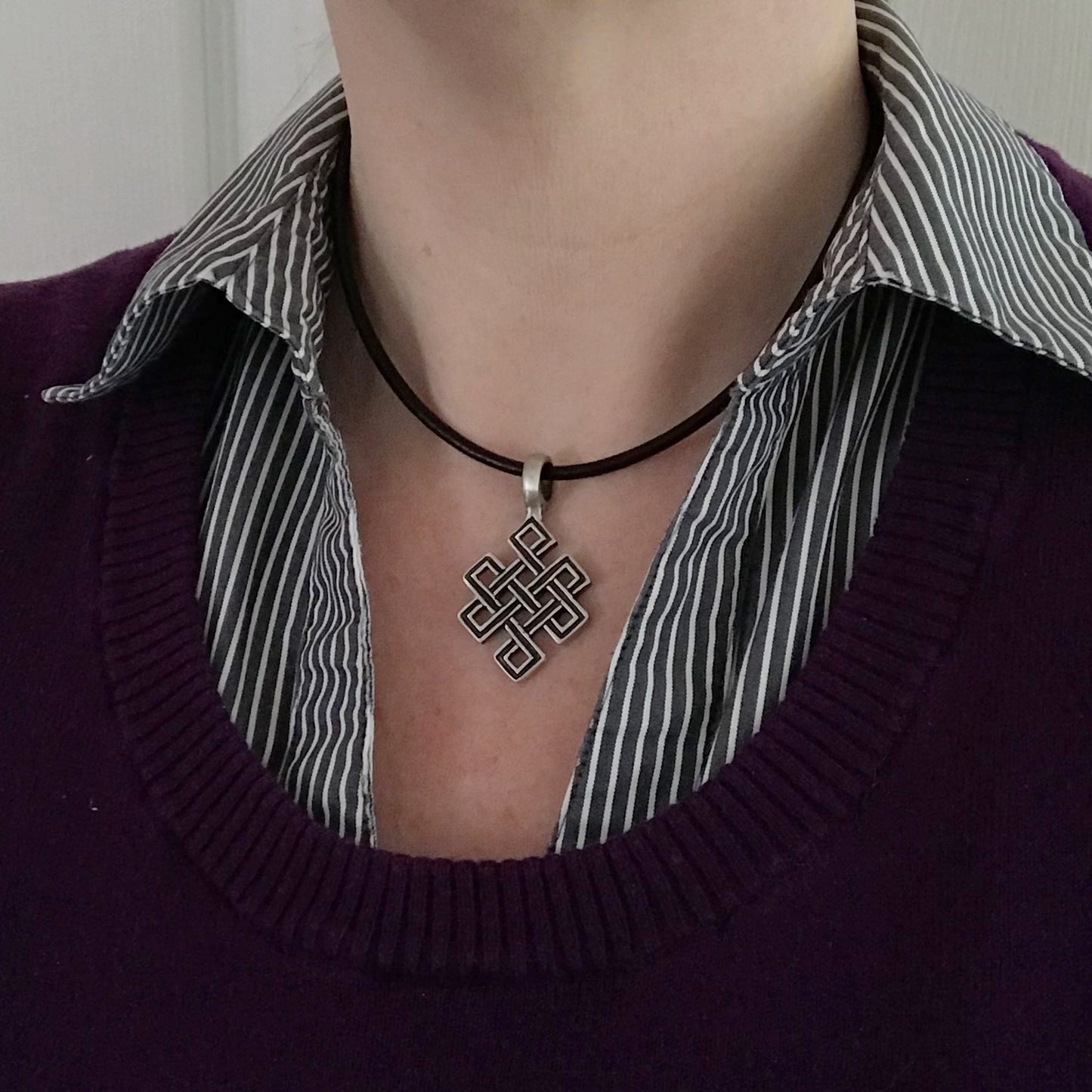 Mens Vertical Celtic Knot Necklace