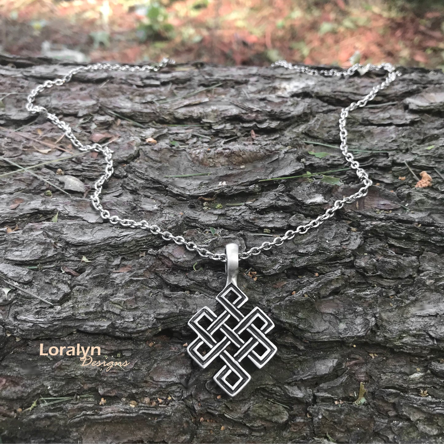 Mens Vertical Celtic Knot Necklace