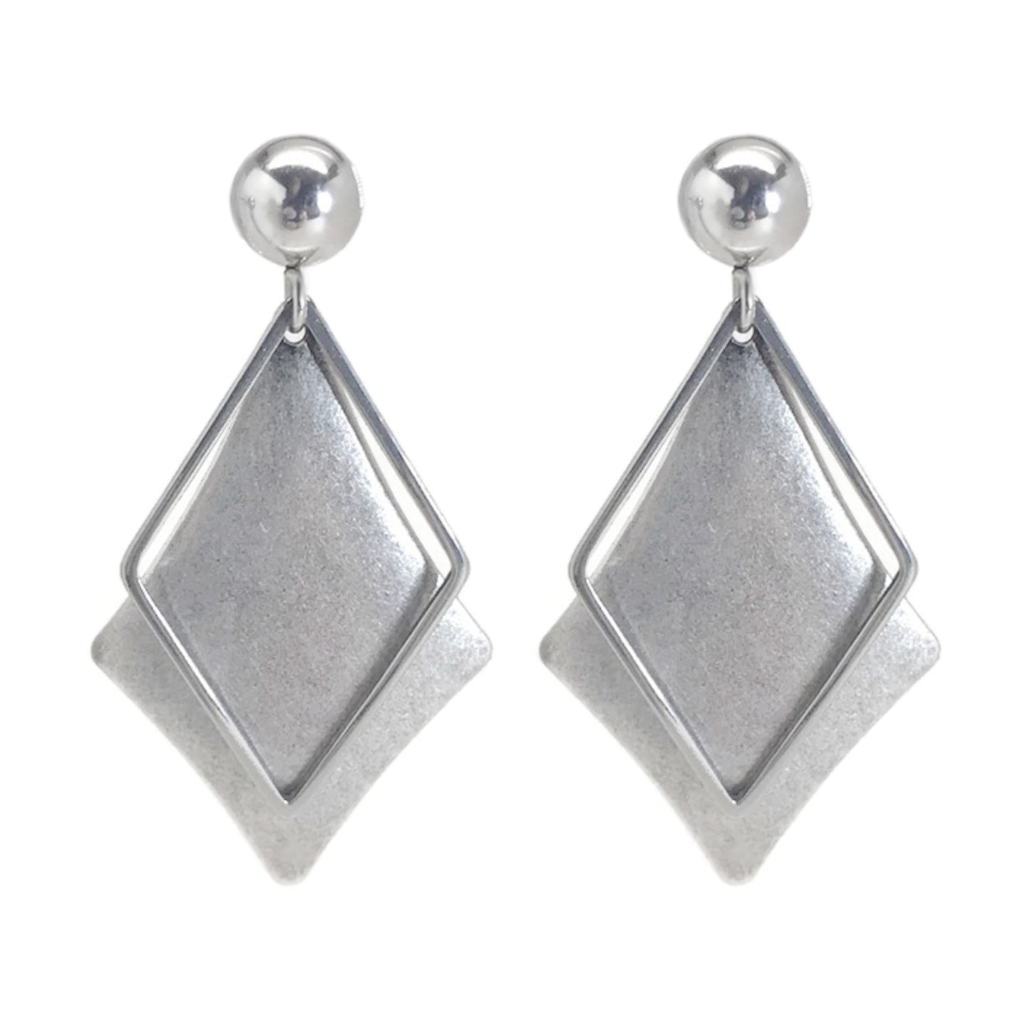 Layered Kite Shaped Stud Dangle Earrings