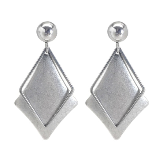 Layered Kite Shaped Stud Dangle Earrings