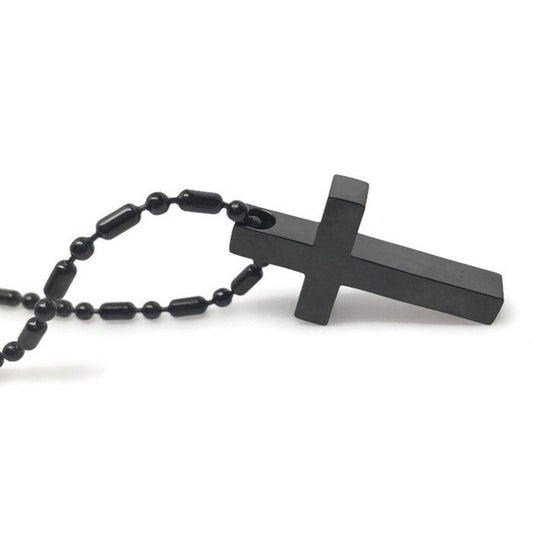 Black Cross Necklace, Stainless Steel Jewelry, Religious Pendant, Christian Jewelry, Cross Necklace Men