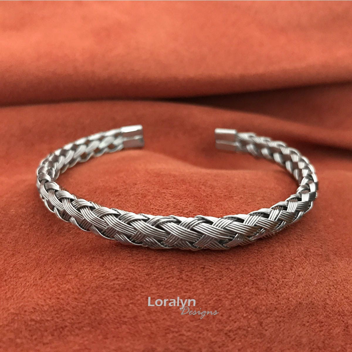 Woven Metal Bracelet, Stainless Steel Jewelry, Silver Braided Bracelet, Unisex Jewelry, Gift for Girlfriend, Boyfriend Bracelet