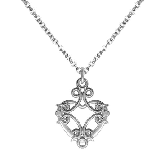 Unique Heart Necklace, Romantic Gift, Rock n Roll Jewelry, Stainless Steel Pendant, Edgy Jewelry, Gifts for Women