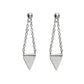 Silver Triangle Dangle Earrings, Spike Studs, Stainless Steel Jewelry for Women, Rocker Chic Earrings, Stud Chain Earrings, Gift for Women