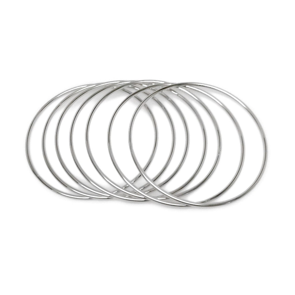 Stackable Bangle Bracelets, Stainless Steel Jewelry, Silver Bangle Set, 8 and 9 Inch Available, Versatile Jewelry, Birthday Gift Idea