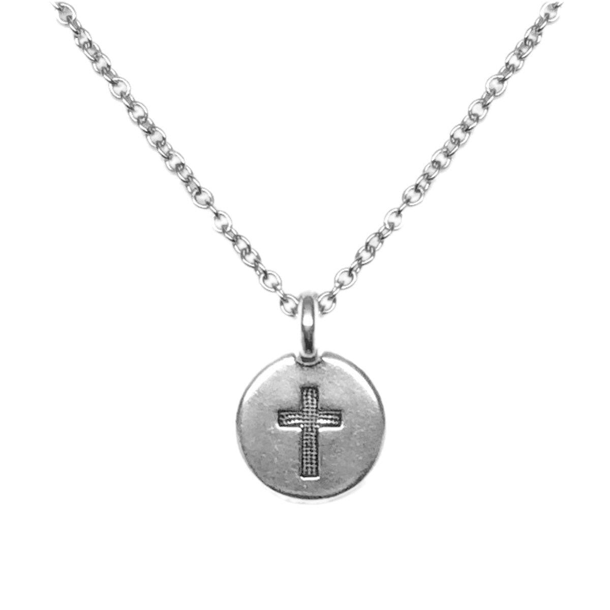 Small Silver Cross Pendant, Christian Jewelry, Silver Charm Necklace, Confirmation Gift, Religious Gift for Women