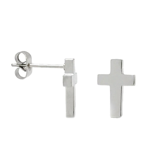 Little Cross Stud Earrings, Religious Jewelry, Tiny Silver Cross Post Earrings, Hypoallergenic Jewelry, Great for Girls, Teens and Women