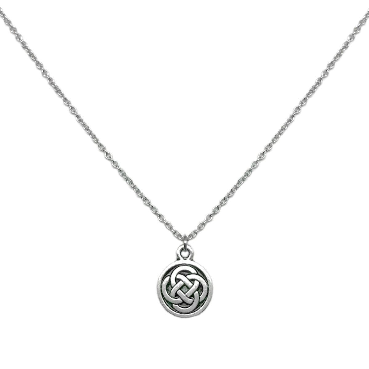 Celtic Infinity Knot Necklace, Irish Jewelry, Charm Necklace for Mom, Remembrance Pendant, Gift for Girlfriend, Small Round Pendant