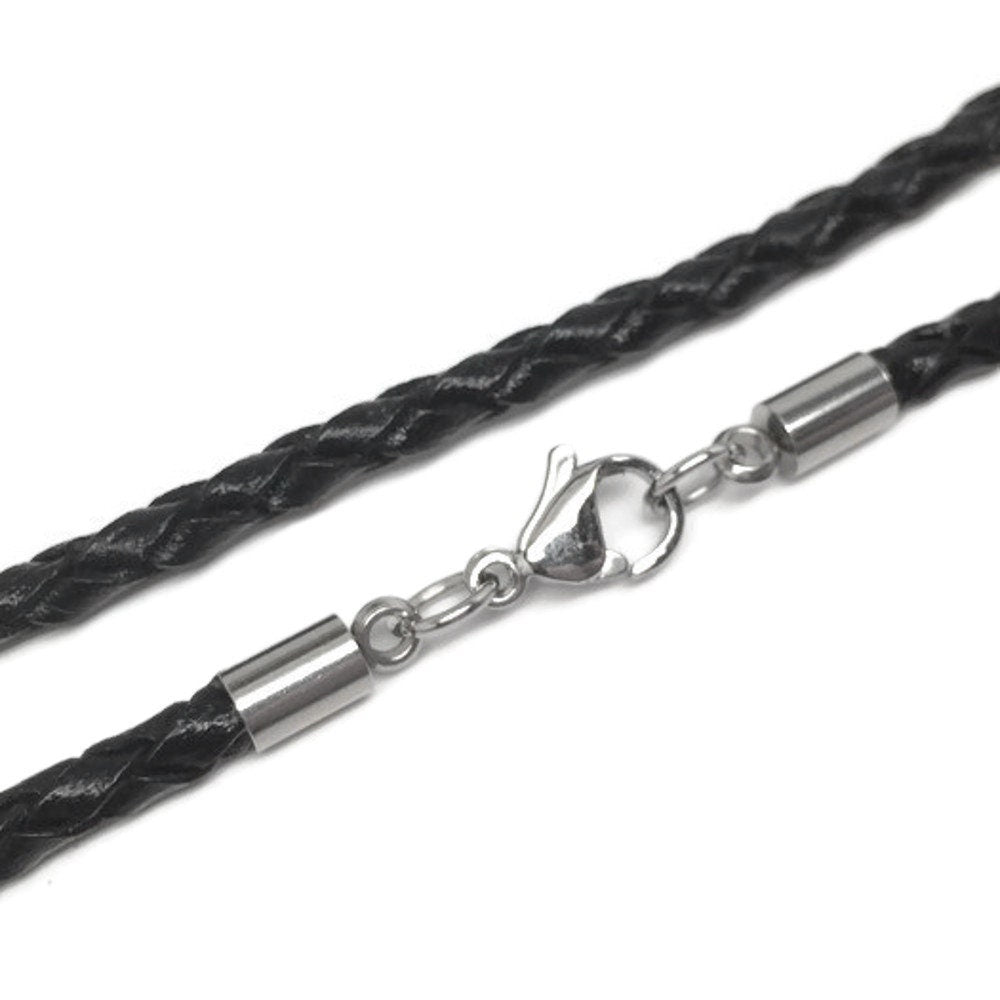 3mm Leather Cord with Sterling Clasp