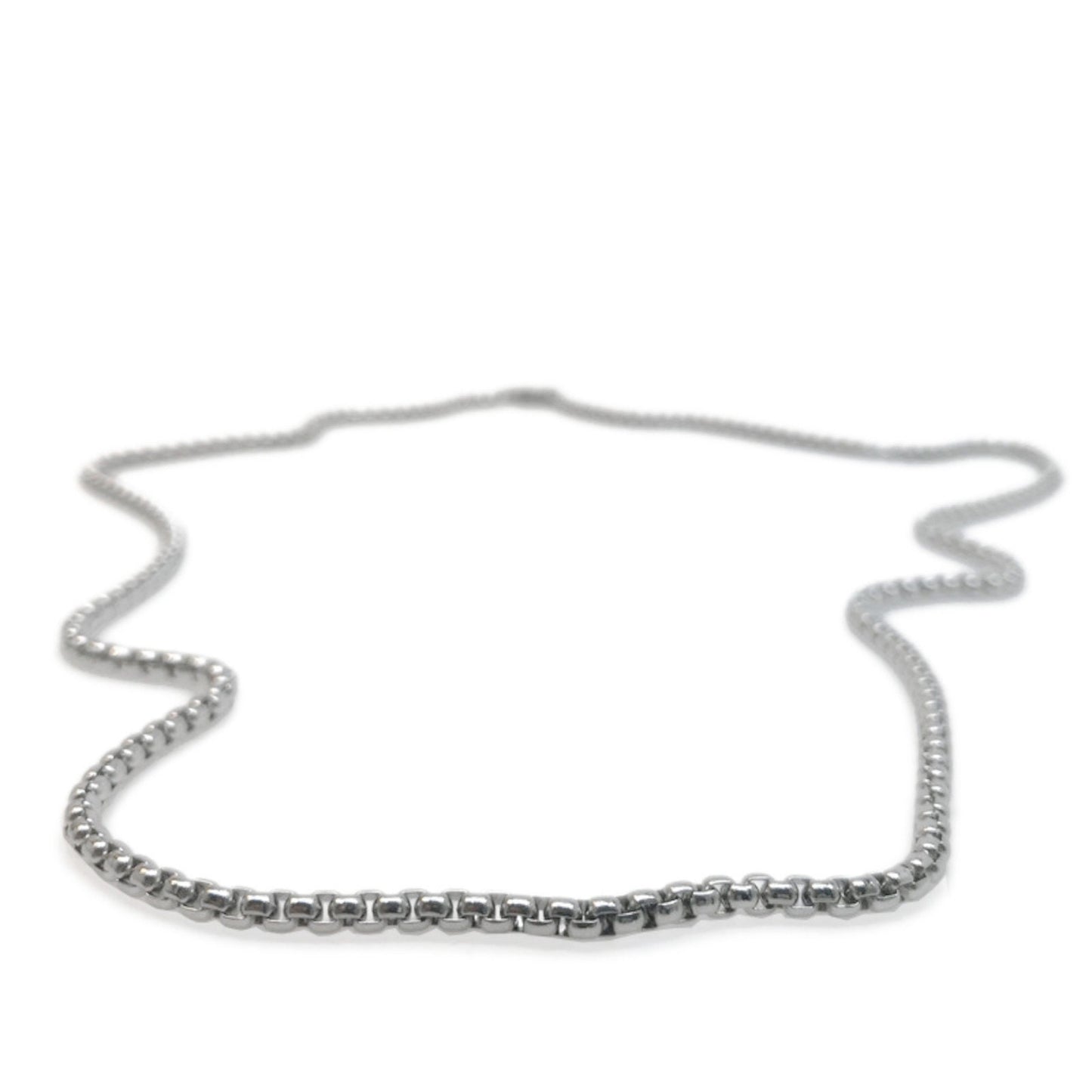 Silver Box Link Chain Necklace, Stainless Steel Chain, 3mm, No Tarnish Jewelry, Gift for Men, 20 and 24 Inch