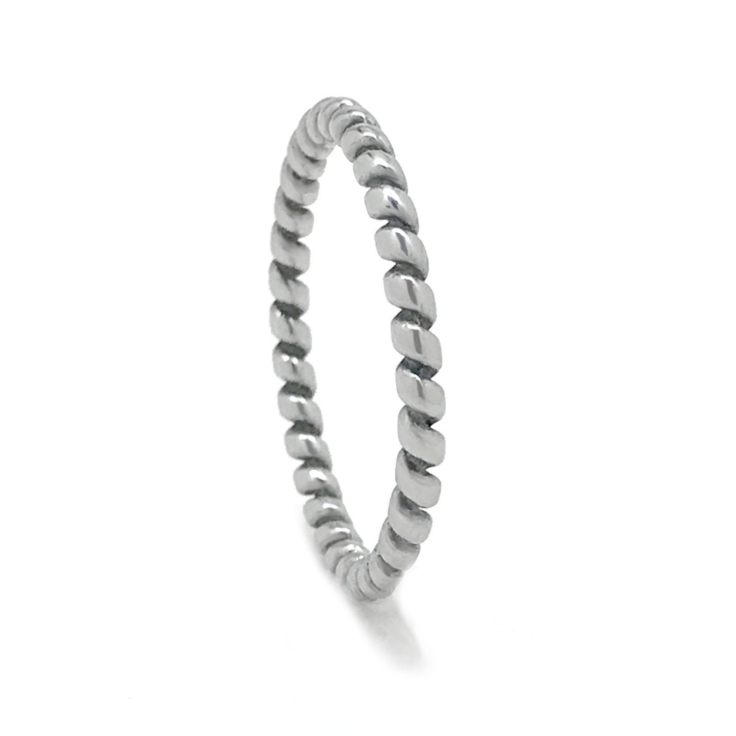 Silver Twisted Rope Ring, Stainless Steel Jewelry, 2mm, Celtic Infinity Design, Textured Stacking Ring, Gift for Wife, Non Tarnish