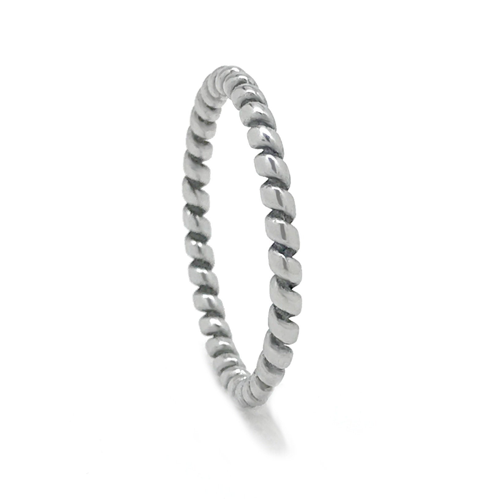 Silver Twisted Rope Ring, Stainless Steel Jewelry, 2mm, Celtic Infinity Design, Textured Stacking Ring,  Gift for Wife, Non Tarnish