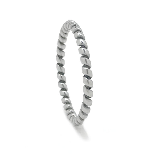 Silver Twisted Rope Ring, Stainless Steel Jewelry, 2mm, Celtic Infinity Design, Textured Stacking Ring,  Gift for Wife, Non Tarnish