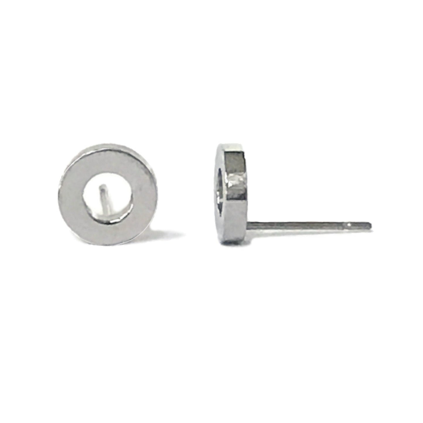 Silver Open Circle Stud Earrings, Stainless Steel, Earrings for 2nd Hole, Earrings you can sleep in, non tarnish stud, unisex