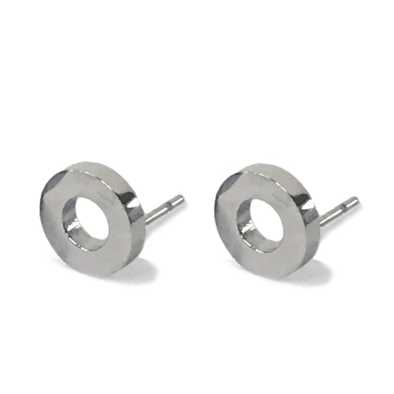 Silver Open Circle Stud Earrings, Stainless Steel, Earrings for 2nd Hole, Earrings you can sleep in, non tarnish stud, unisex