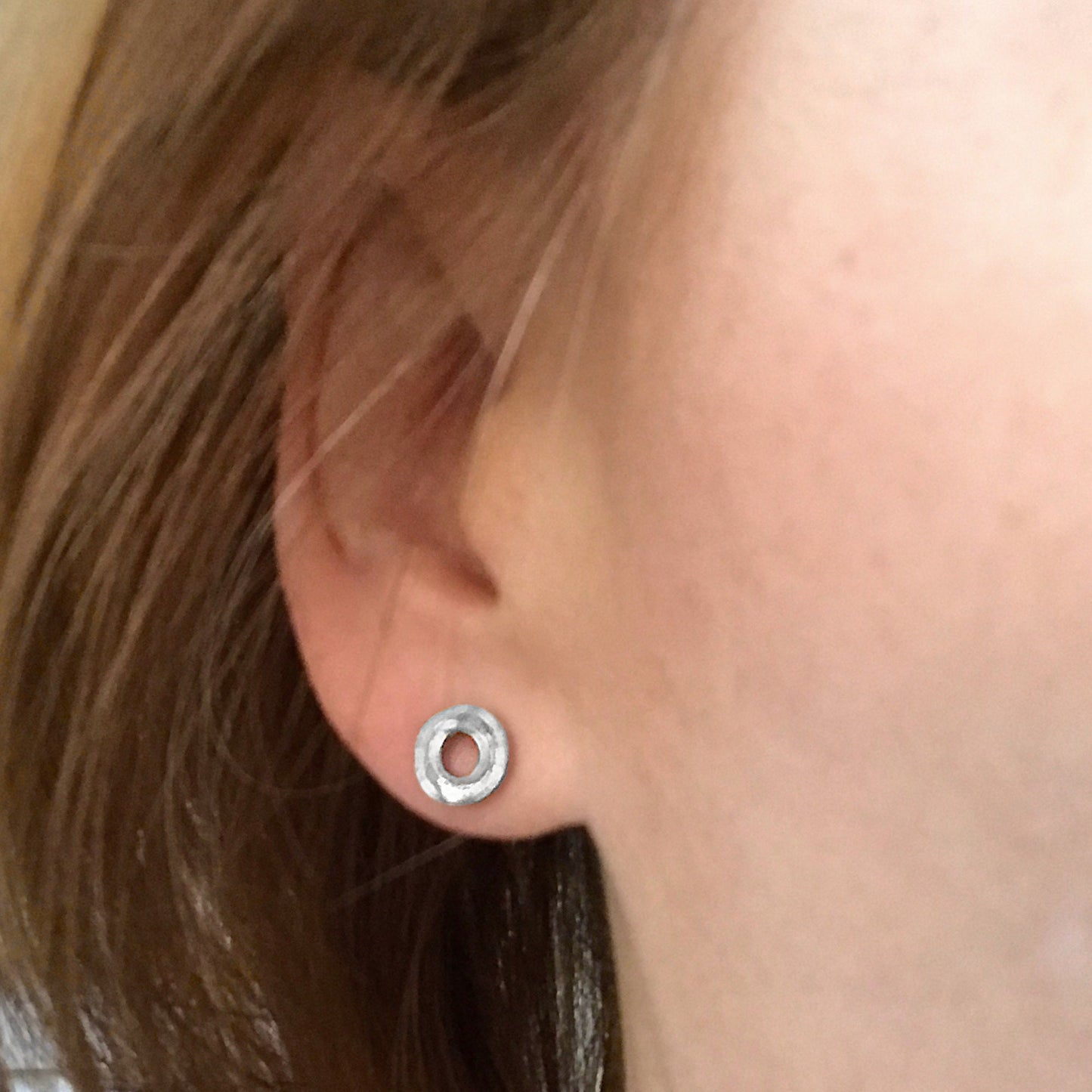 Silver Open Circle Stud Earrings, Stainless Steel, Earrings for 2nd Hole, Earrings you can sleep in, non tarnish stud, unisex