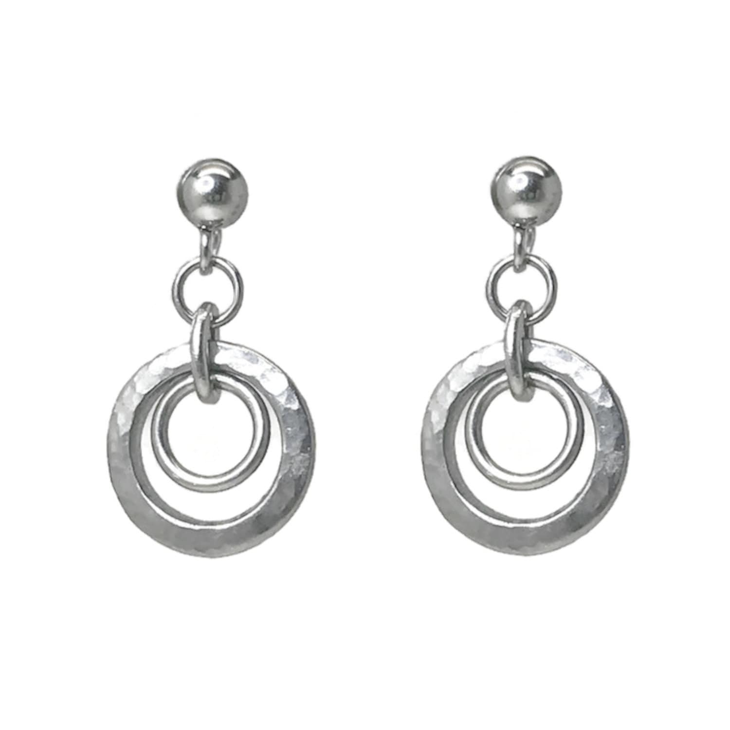 Circle Earrings Dangle Small Circle Earrings Sterling Silver