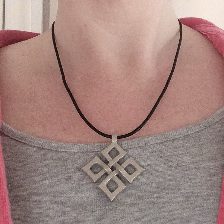 Celtic Cross Necklace, Mens Large Pendant, Leather Pendant Necklace, Artifact Style, Irish Knot Design, Unisex Jewelry