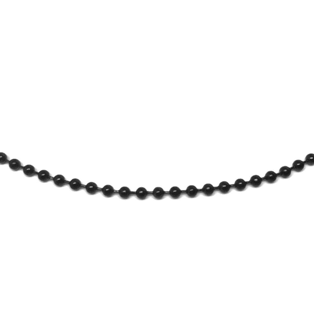 Black Ball Chain Necklace, Stainless Steel, Dog Tag Chain, Beaded Mens Necklace, No Pendant, Gift for Boyfriend