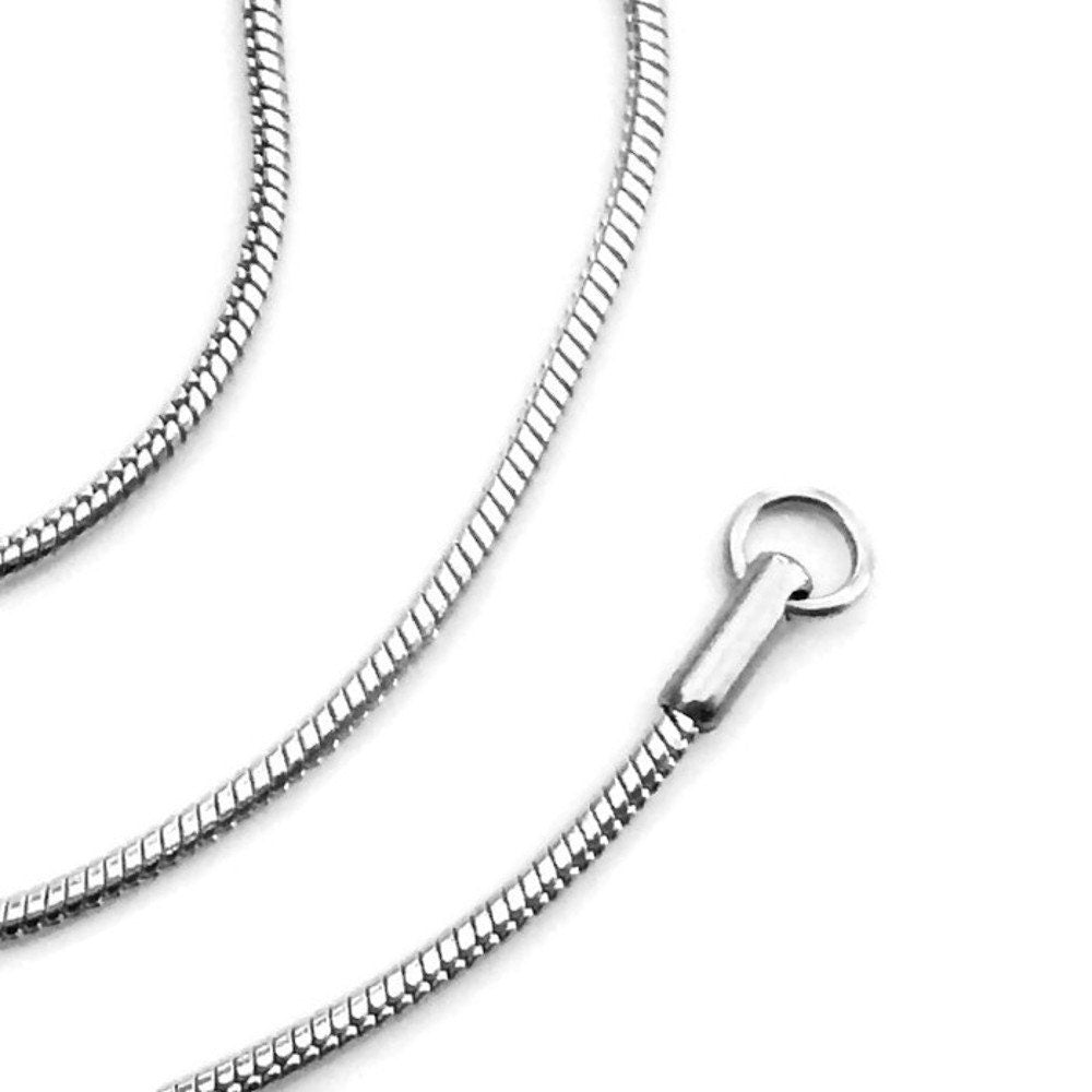 Stainless Steel Snake Necklace Chain (2mm) Gender Neutral Jewelry, 18