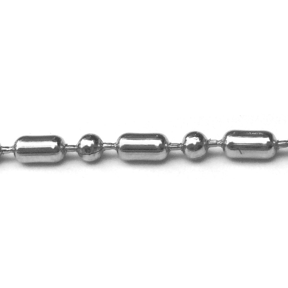 Stainless Steel Ball Chain Necklace, 16 - 30 Inches, Military Jewelry, 2.4mm, Mens Jewelry