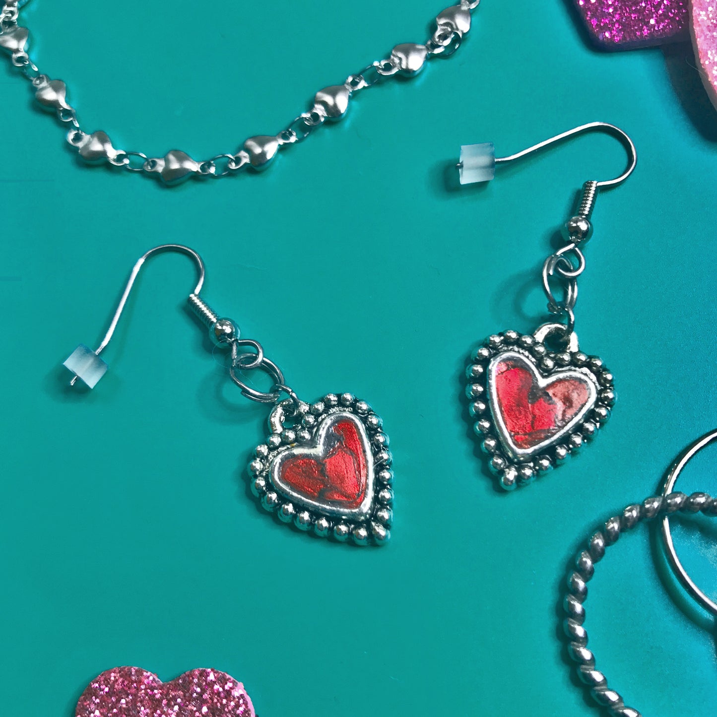 Red Hot Heart Earrings