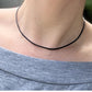 Round Black Genuine Leather Cord Necklace (2mm)