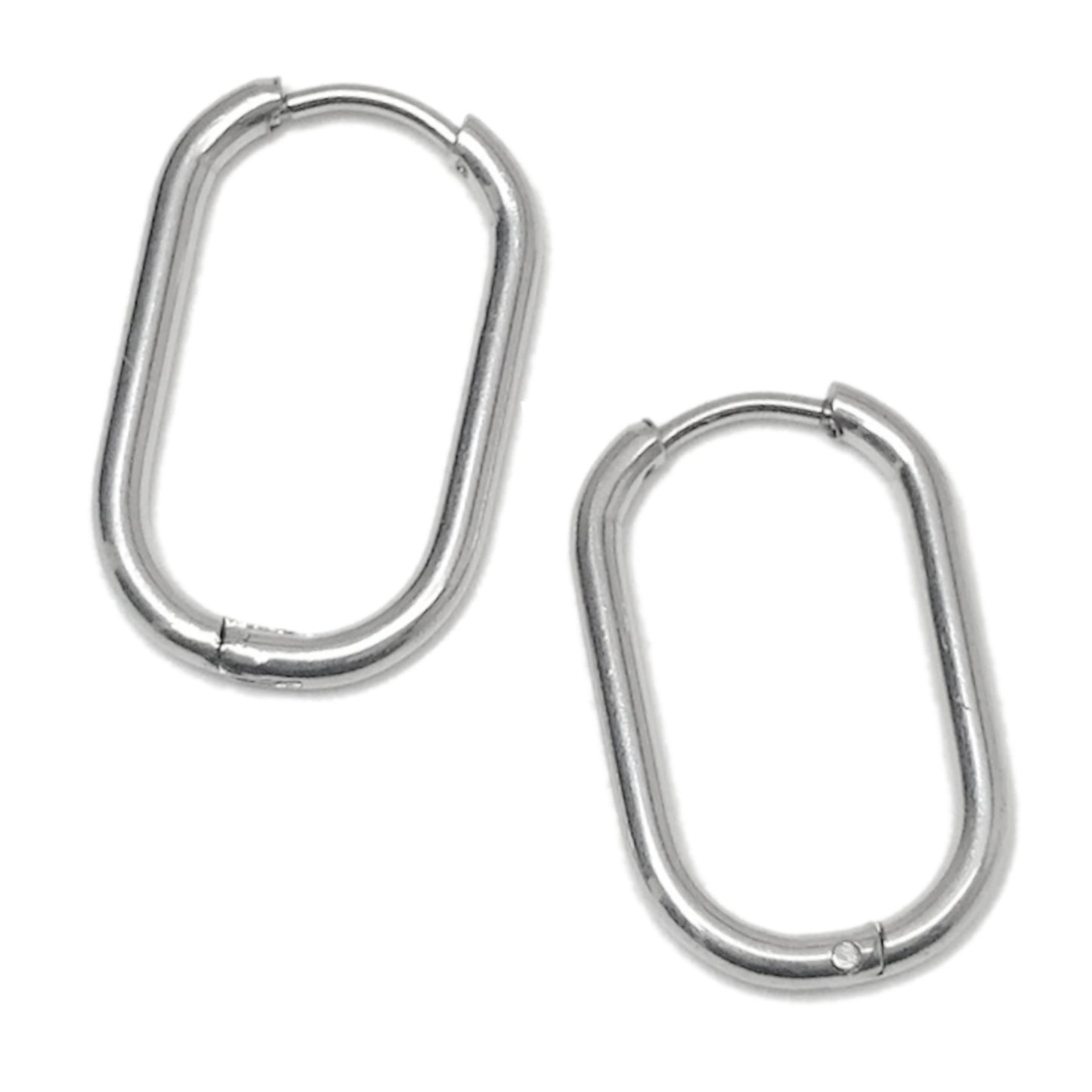 Small Stainless Steel Black Hinged Chain Link Huggie Earring