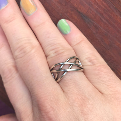 Adjustable Criss Cross Celtic Knot Ring