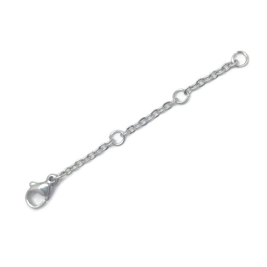 stainless steel 2 Inch cable chain extender, adjustable length, necklace adjuster, non tarnish, bracelet lengthener, chain extension