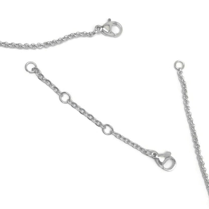 stainless steel 2 Inch cable chain extender, adjustable length, necklace adjuster, non tarnish, bracelet lengthener, chain extension