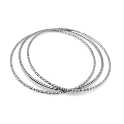 Twisted Thin Bangle Bracelet Set of 3