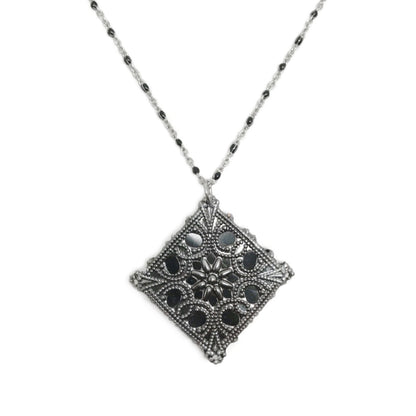 Reversible Diamond Filigree Resin Necklace