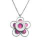 Stainless Steel Flower Pendant Necklace - Customizable Color