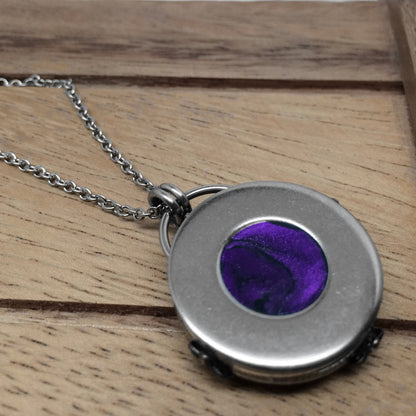 Steel Filigree Purple Circle Necklace - As Seen on The Vampire Diaries