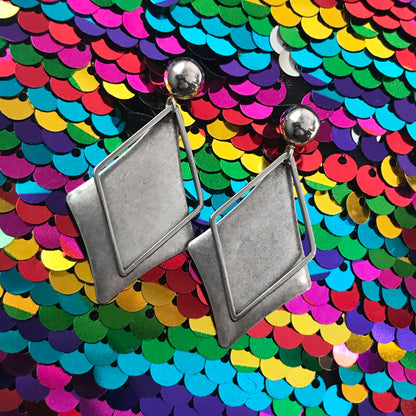 Layered Kite Shaped Stud Dangle Earrings