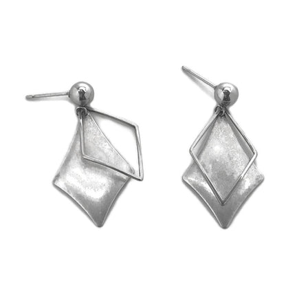 Layered Kite Shaped Stud Dangle Earrings