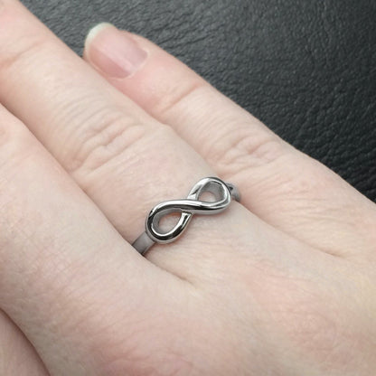 Stainless Steel Jewelry, Silver Infinity Ring Sizes 5 - 9, Girlfriend Gift, Women Empowerment, Love