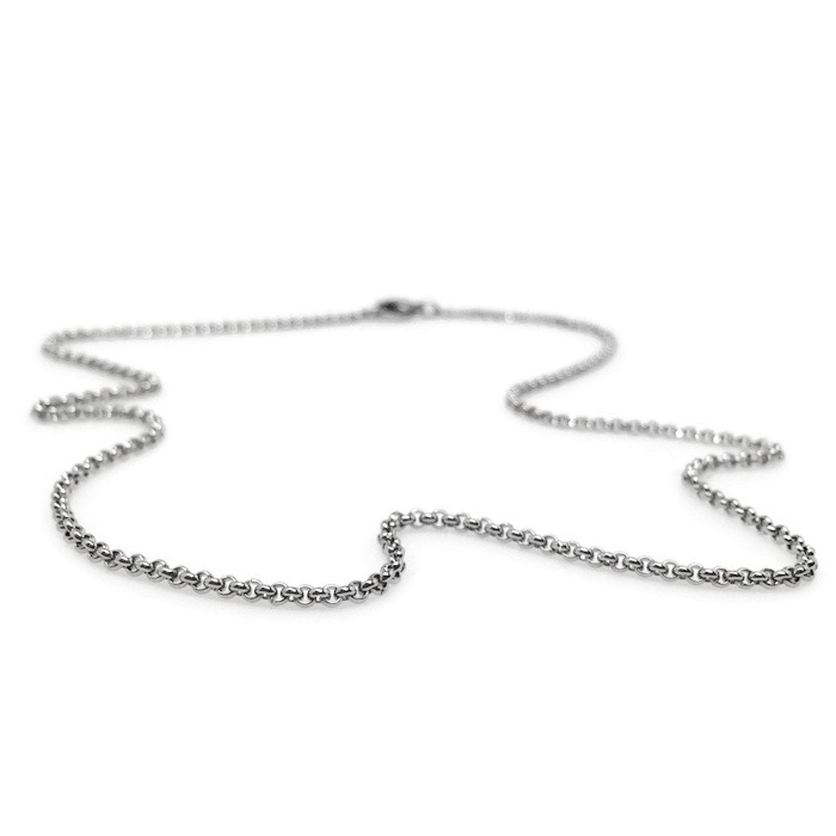 Stainless Steel Necklace Chain, 2mm, Lobster Clasp Closure, Rolo Chain, Hypoallergenic Jewelry