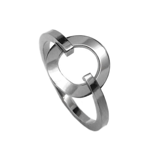 Open Circle Ring, Stainless Steel Jewelry for Women, Infinity Ring, Gift for Girlfriend (Size 5 - 9), Geometric, Hypoallergenic