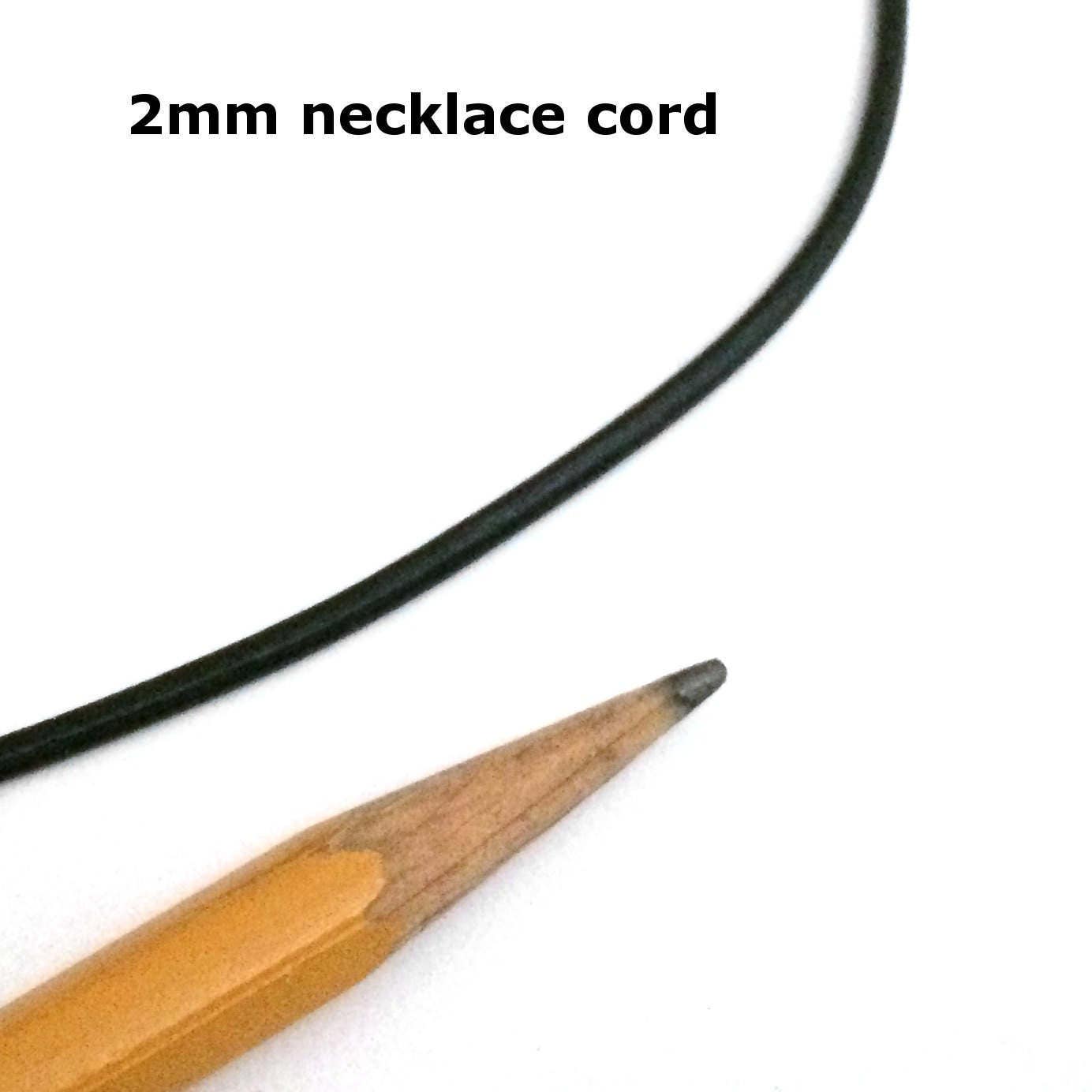 Black Leather Cord Necklace (14 - 30 Inch), 2mm, Stainless Steel Clasp, Plain Necklace Chain, Choker