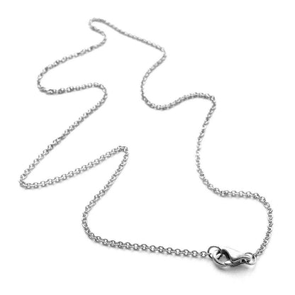 Thin Stainless Steel Necklace Chain, 1.5mm, Cable Link, Silver Color, Not Plated, Hypoallergenic, Womens