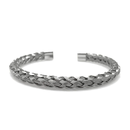 Woven Metal Bracelet, Stainless Steel Jewelry, Silver Braided Bracelet, Unisex Jewelry, Gift for Girlfriend, Boyfriend Bracelet