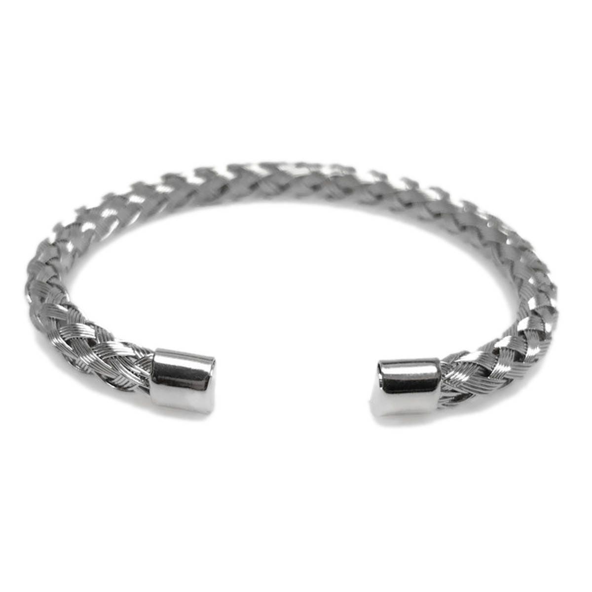 Woven Metal Bracelet, Stainless Steel Jewelry, Silver Braided Bracelet, Unisex Jewelry, Gift for Girlfriend, Boyfriend Bracelet