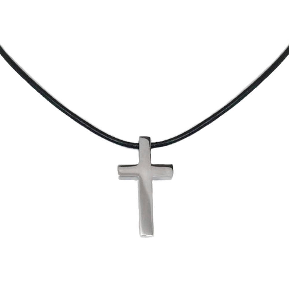 Stainless Steel Cross Necklace, Religious Jewelry, Gifts for Men, Slide Pendant, Faith Jewelry