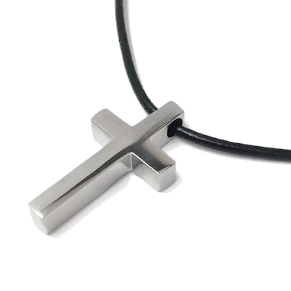 Stainless Steel Cross Necklace, Religious Jewelry, Gifts for Men, Slide Pendant, Faith Jewelry